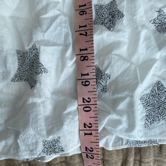 143 Story by Line Up Women's Star Embroidered White Ruffle Blouse Size Small - Picture 6 of 10
